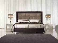 Letto matrimoniale moderno Letto scamosciato Md work a prezzo scontato