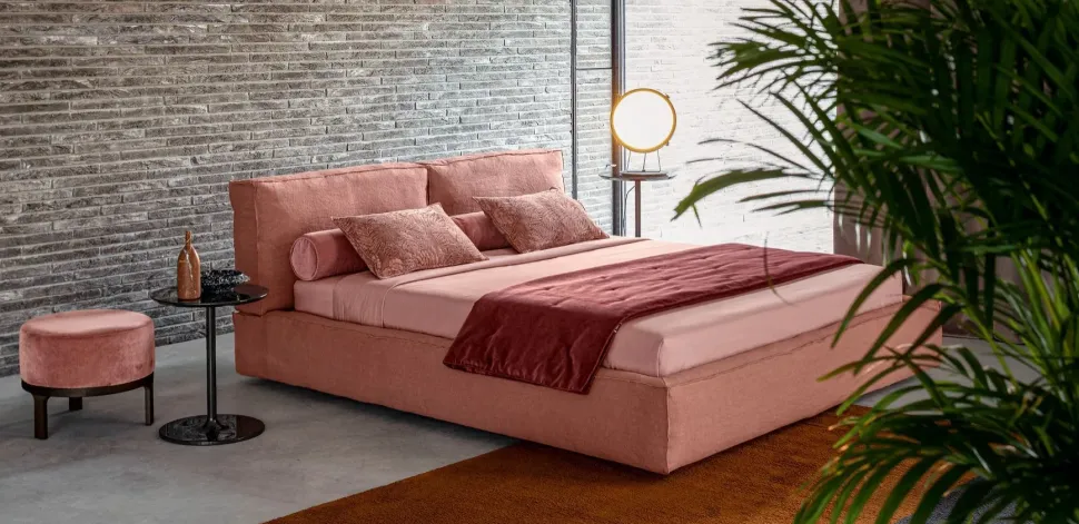 Letto matrimoniale moderno Academy piuma Twils a prezzo ribassato