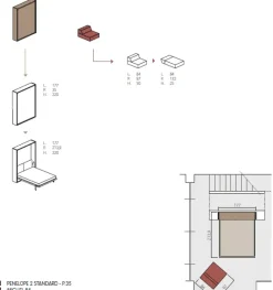 Letto matrimoniale Penelope 2 standard 167 x 35 Clei con un ribasso IMPERDIBILE