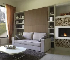 Letto moderno a scomparsa Letto a scomparsa matrimoniale con divano contenitore mec Artigianale a prezzo ribassato