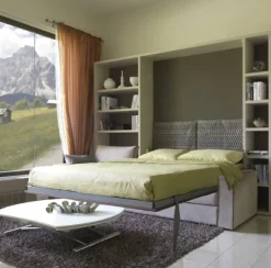 Letto moderno a scomparsa Letto a scomparsa matrimoniale con divano contenitore mec Artigianale a prezzo ribassato