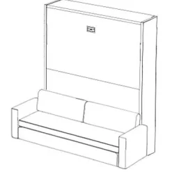 Letto moderno a scomparsa Letto a scomparsa matrimoniale con divano contenitore mec Artigianale a prezzo ribassato