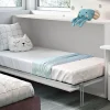 Letto moderno a scomparsa orizzontale in finitura bianco frassinato. Artigianale, scontato del 48%.