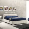 Letto moderno con contenitore Square * Samoa a prezzo ribassato