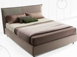 Letto moderno con contenitore Beatrice tessuto Stilfar a prezzo ribassato
