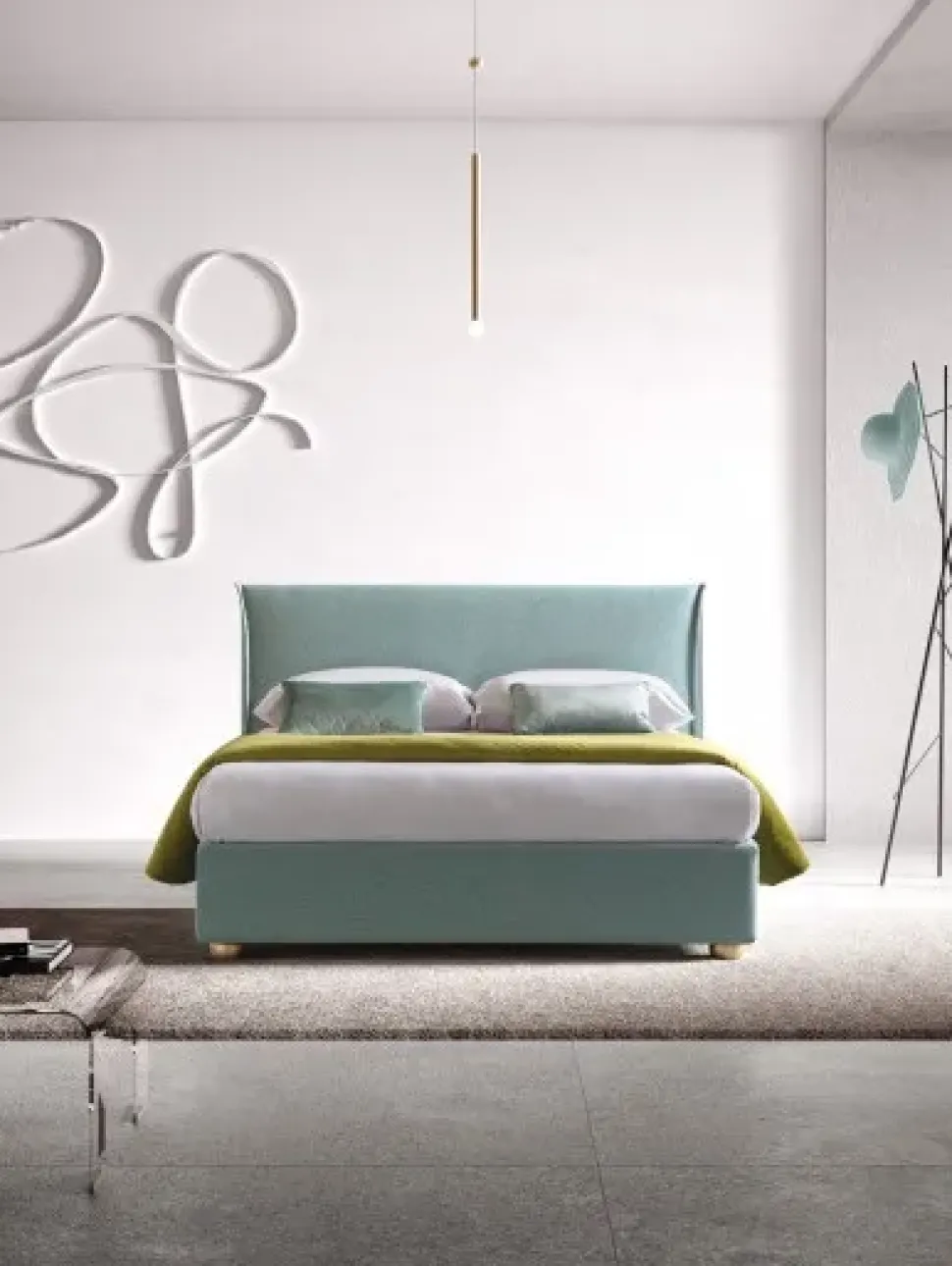 Letto moderno con contenitore Hesperis Mottes selection a prezzo ribassato