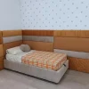 Letto moderno con contenitore Con boiserie a muro Artigianale a prezzo ribassato