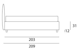 Letto moderno con gambe Acquario Cosmoletti a prezzo ribassato