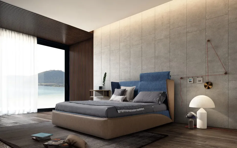 Letto moderno con giroletto Relax Novaluna a prezzo ribassato