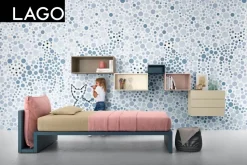 Letto moderno con giroletto Lagolinea bed lago Lago a prezzo ribassato