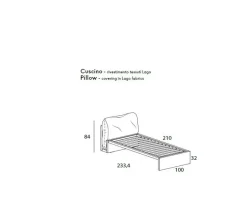 Letto moderno con giroletto Lagolinea bed lago Lago a prezzo ribassato