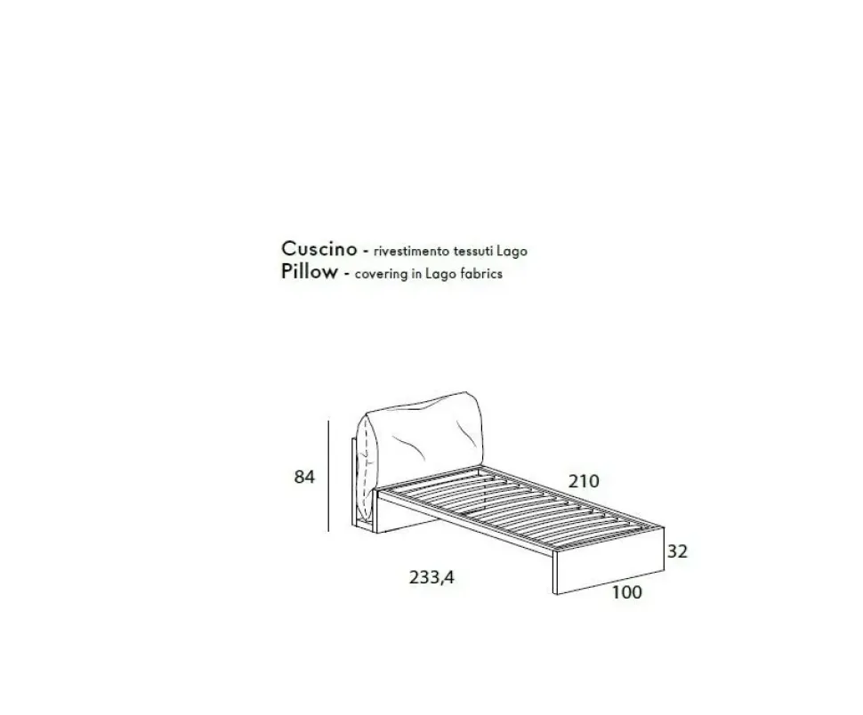 Letto moderno con giroletto Lagolinea bed lago Lago a prezzo ribassato