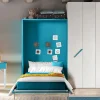 Letto moderno Letto a scomparsa una piazza e mezza, colore oceano Artigianale scontato 46%