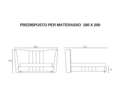 Letto moderno Letto maxi in pelle varie finiture Md work scontato 38%