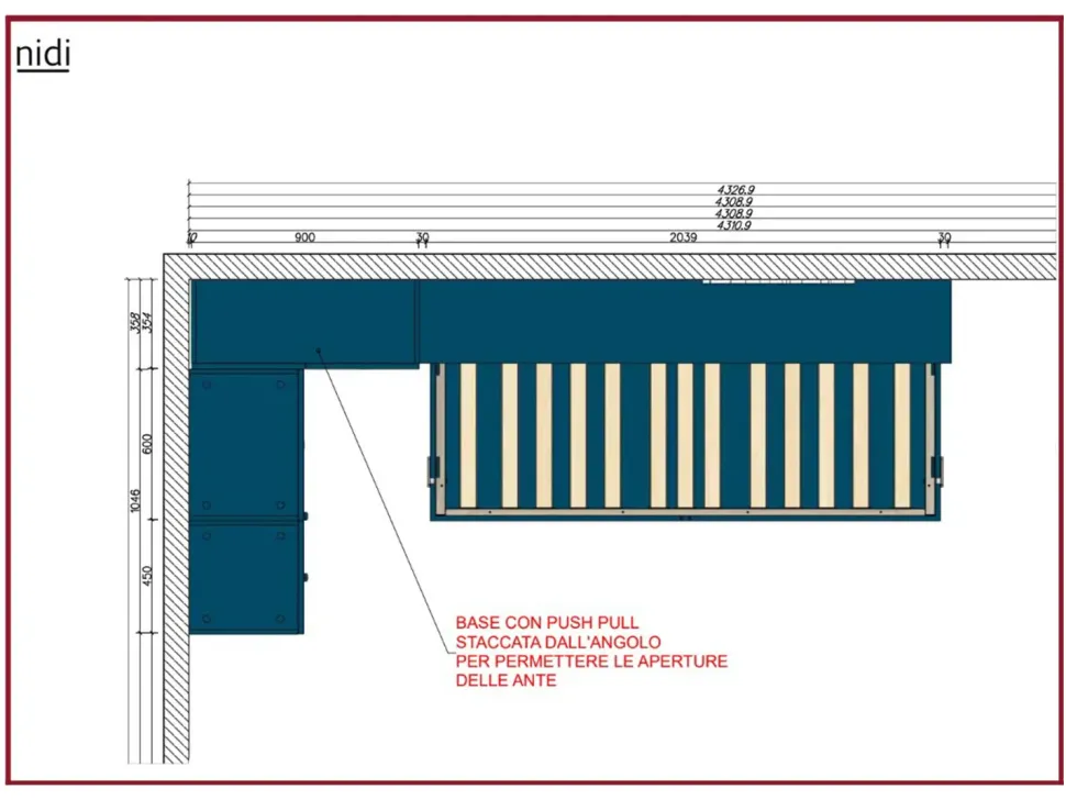 Letto moderno Twiddy Nidi scontato 40%