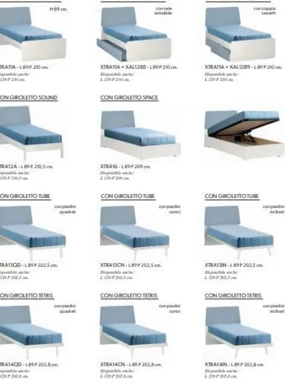 Letto piazza e mezzo con pediera Trapezio Zg mobili a prezzo ribassato