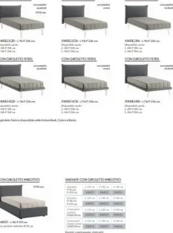 Letto piazza e mezzo moderno Web Zg mobili a prezzo ribassato