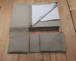 LETTO Set copripiumino lino ecru molteni home Molteni & c in OFFERTA OUTLET