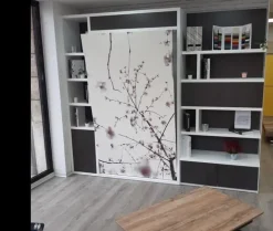 Letto singolo a scomparsa Letto a scomparsa con serigrafia Artigianale a prezzo scontato