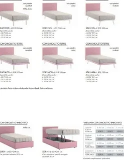 Letto singolo con gambe Easy Zg mobili a prezzo ribassato