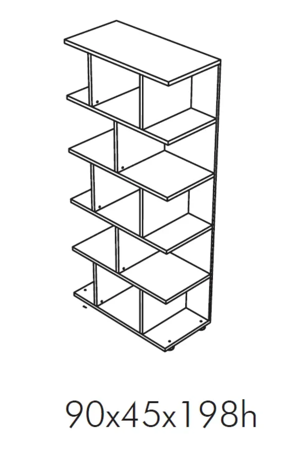 Libreria Etager alta a giorno stile design di Flycom scontata del 30%