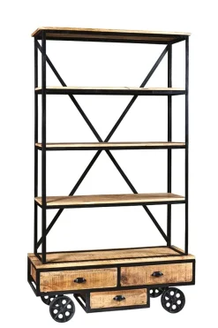 Libreria modello Libreria whell industrial con ruote in offerta di Outlet etnico a prezzo Outlet