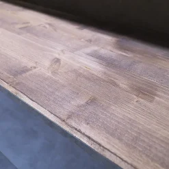 Libreria Outlet etnico in legno scontata -28%: scopri Libreria industriial con ante recicle e piani  ossido cemento