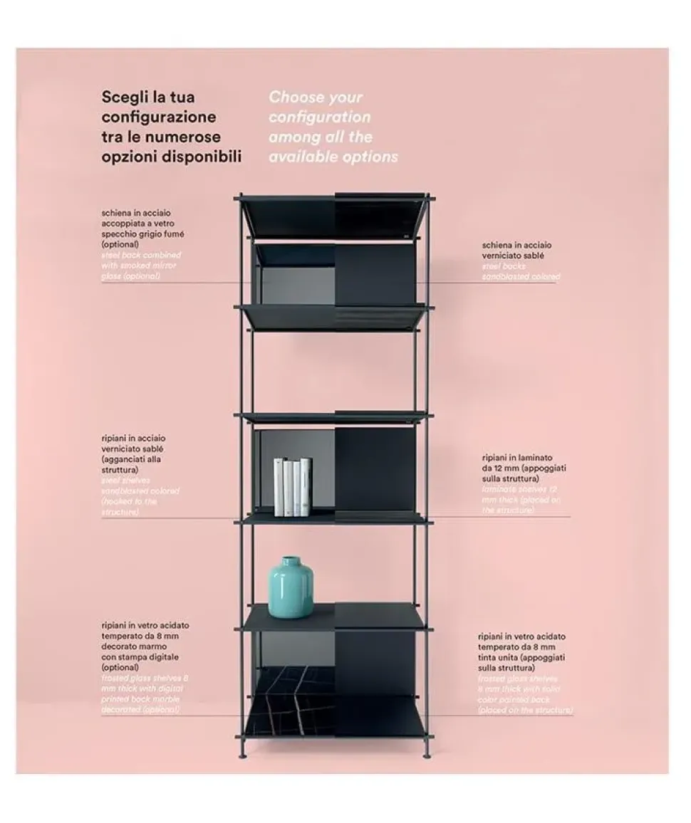 Libreria Pezzani in laminato opaco a prezzo scontato: scopri Musa