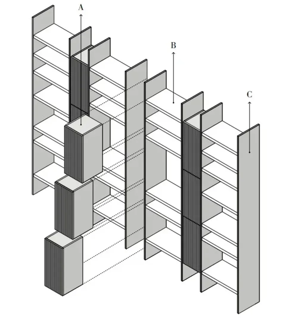 Libreria Qmc024 Imab in stile design a prezzi outlet
