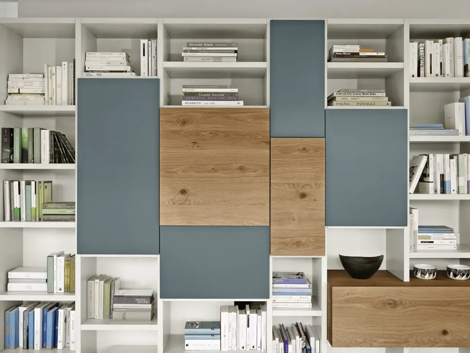 Libreria Sangiacomo in laccato opaco a prezzo Outlet: scopri Modo comp m6c71