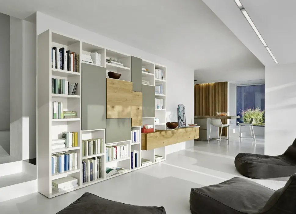 Libreria Sangiacomo in laccato opaco a prezzo Outlet: scopri Modo comp m6c71