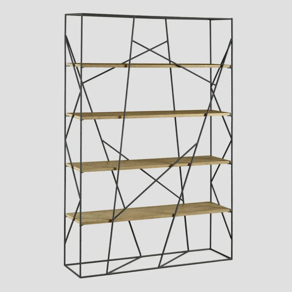 Libreria Two side Dialma brown in stile design con forte sconto