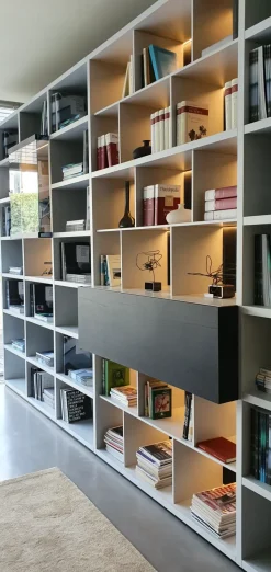 Libreria Wall system Poliform in stile design in offerta