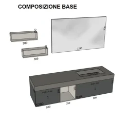 M system Baxar: mobile bagno sospeso A PREZZI OUTLET