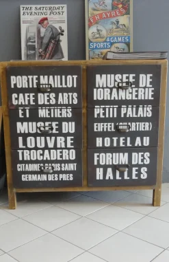 Madia a cassetti dipinta con scritte scontata del -60%