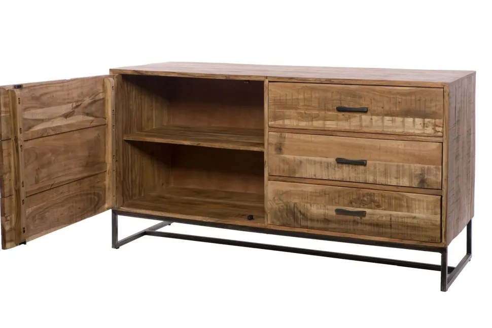 Madia Credenza 3 cassetti 1 sportello industril in stile moderno di Outlet etnico in Offerta Outlet