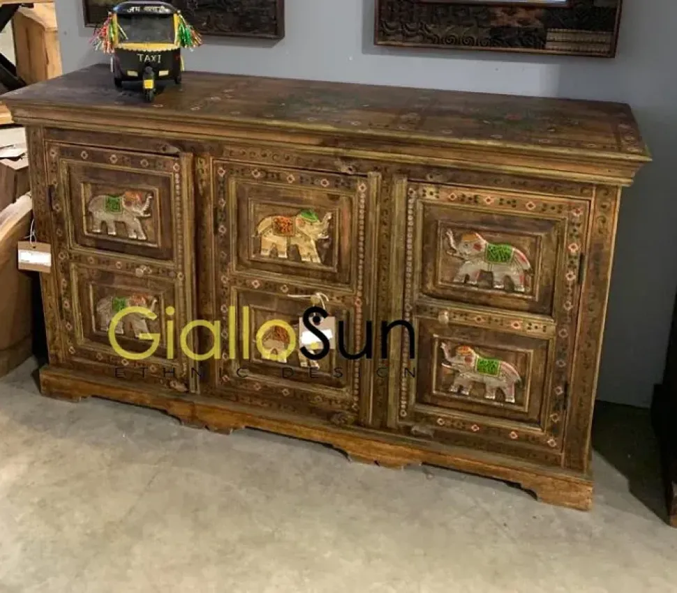 Madia Credenza elephant 3 ante di Outlet etnico a prezzi convenienti
