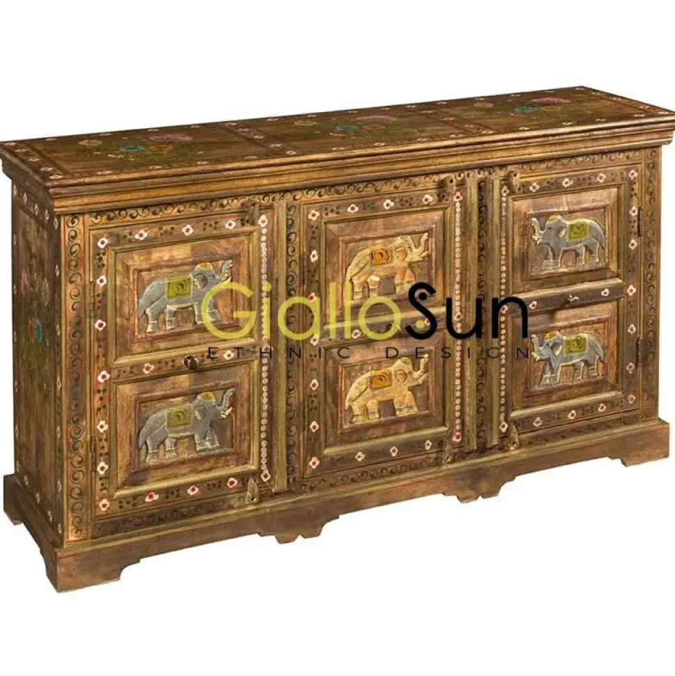 Madia Credenza elephant 3 ante di Outlet etnico a prezzi convenienti