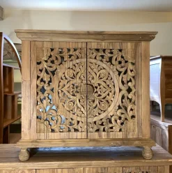 Madia Credenza etnica intagliata 2a di Outlet etnico in stile design scontata -27%