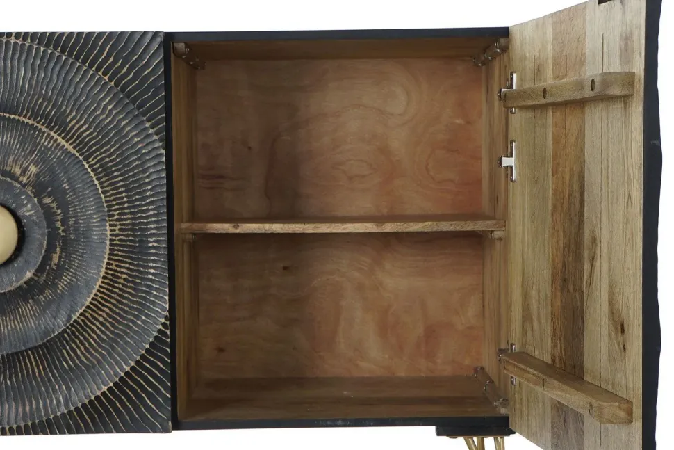 Madia Credenza mango nera 160 di Outlet etnico in stile design scontata -23%