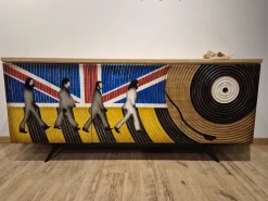 Madia di Artigianale in legno Liverpool a prezzo Outlet