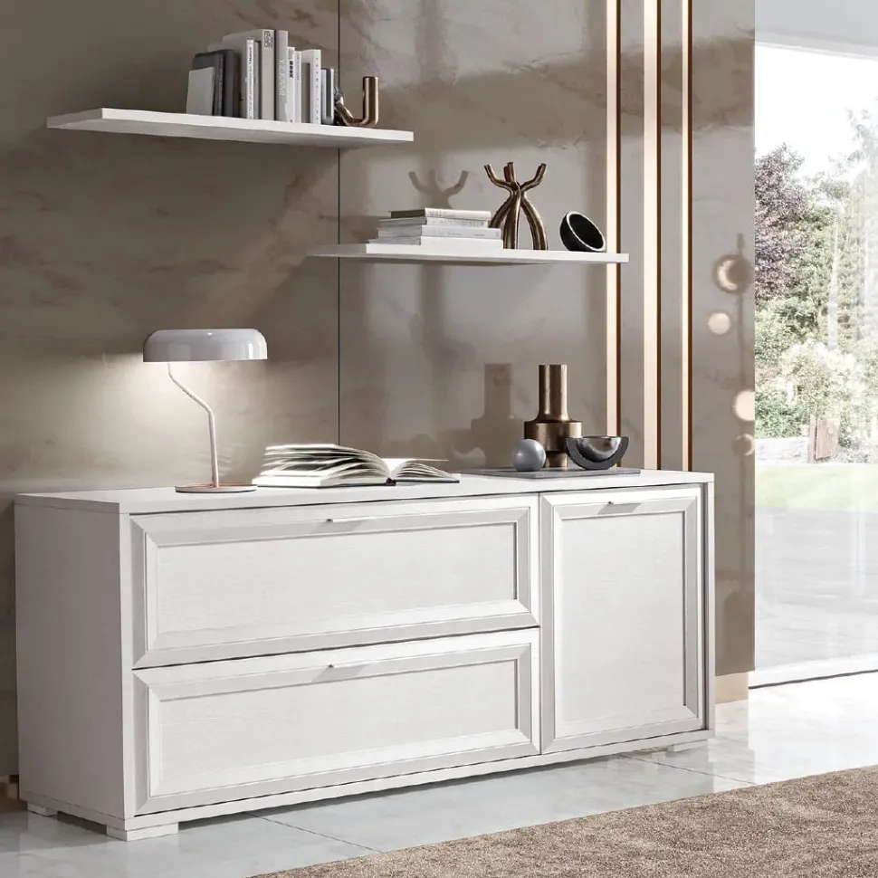 Madia di Gierre mobili in laminato materico Jazz canapa a prezzo Outlet