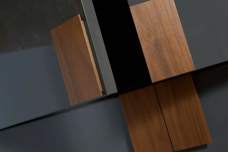 Madia di Jesse in laccato lucido Woody a prezzo Outlet