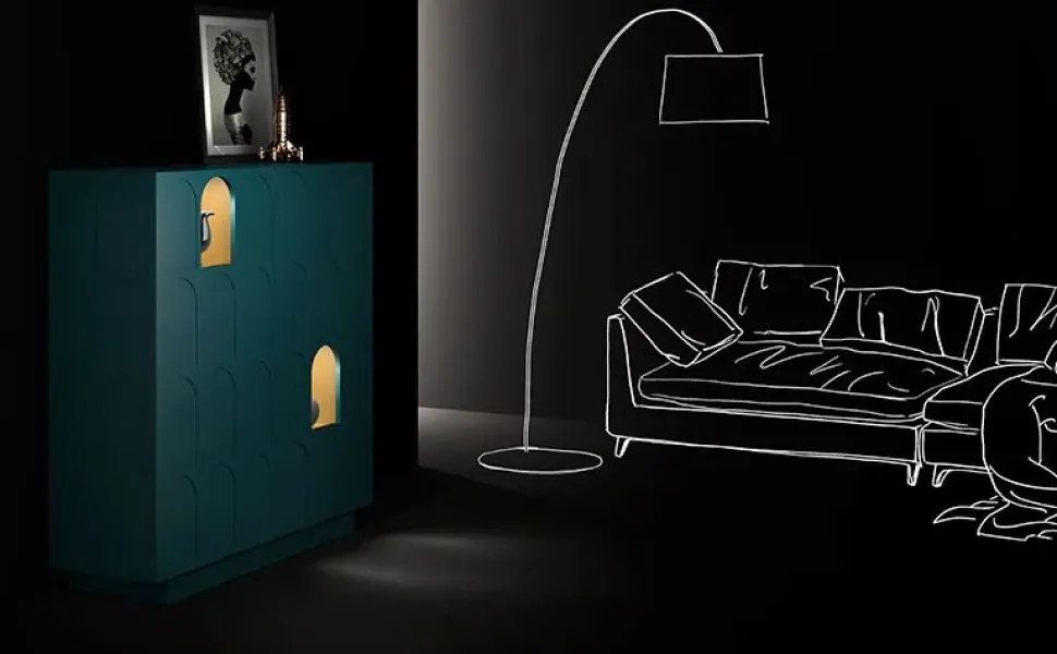 Madia di Minotti italia in laccato opaco Roma a prezzo riservato