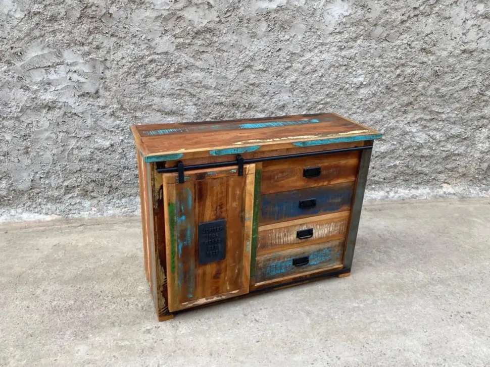 Madia di Outlet etnico in legno Madia credenza jupiter 120 riciclo in Offerta Outlet