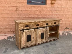 Madia in stile moderno Credenza industrial  jupiter ante scorrevoli e cassetti   in  offerta   di Outlet etnico a prezzo scontato