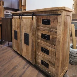 Madia in stile moderno Mobile newport 5 cassetti 2 ante scorrevoli di Outlet etnico a prezzo scontato