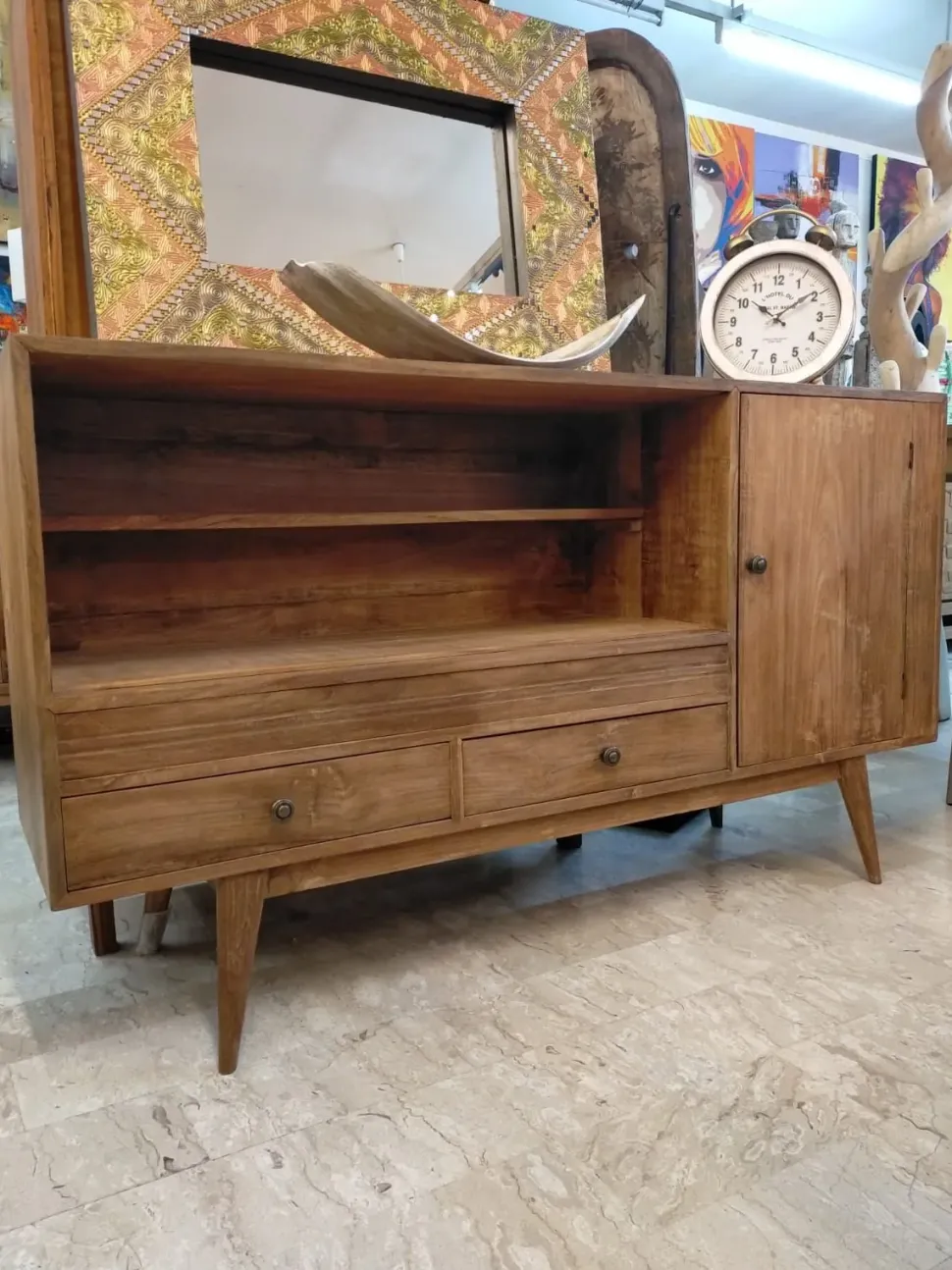 Madia Mobile coloniale vintage 140 di Outlet etnico con forte sconto