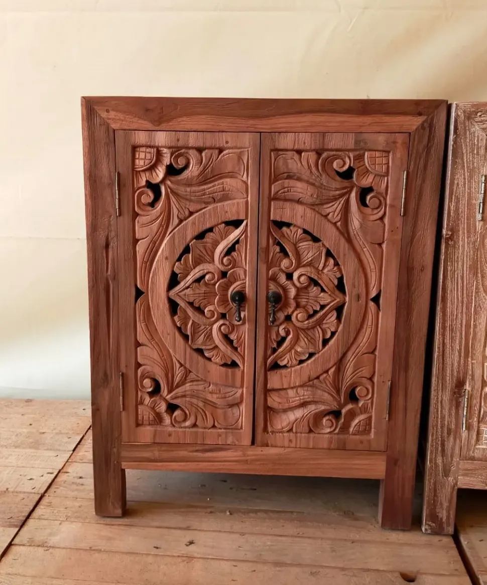 Madia Mobile oriente teak riciclato 60 di Outlet etnico in stile design scontata -33%