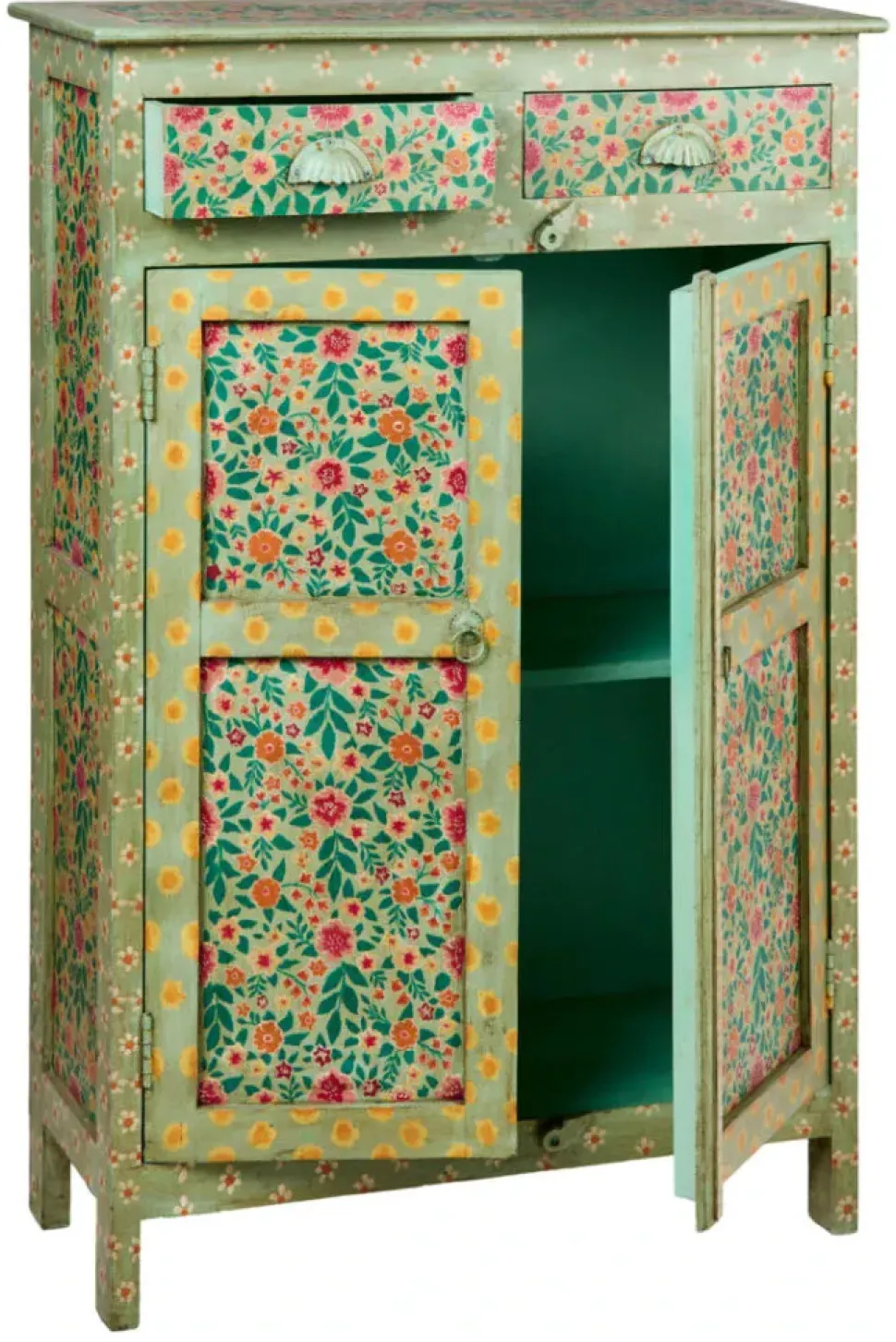 Madia modello Credenza frida alta verde di Outlet etnico a PREZZI OUTLET